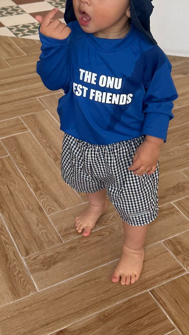 Onu Beach Rashguard & Swim Shorts Set(+ Optional Beack Cap)  — Kids