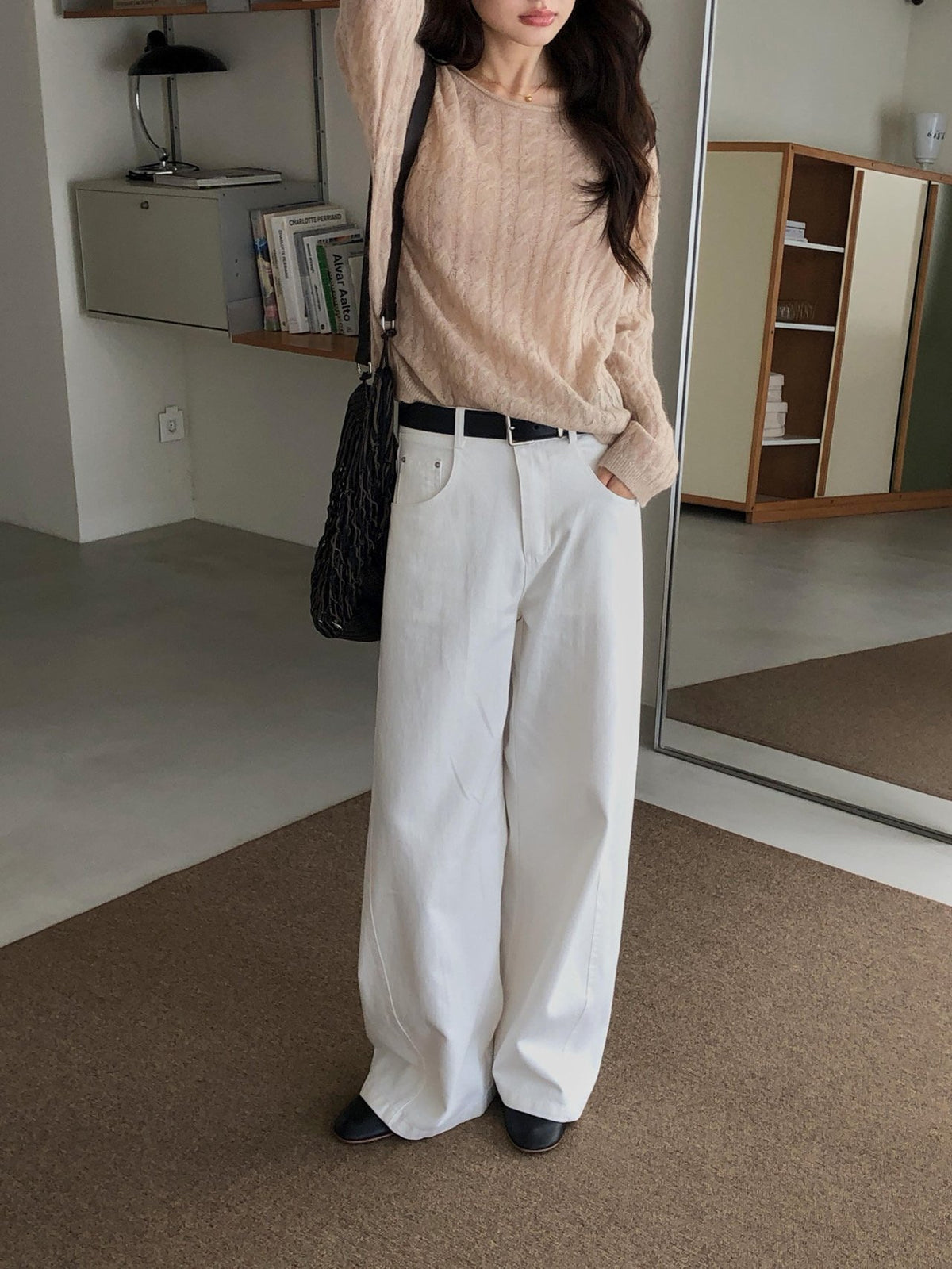 High Waist Wide Leg Cotton Pants