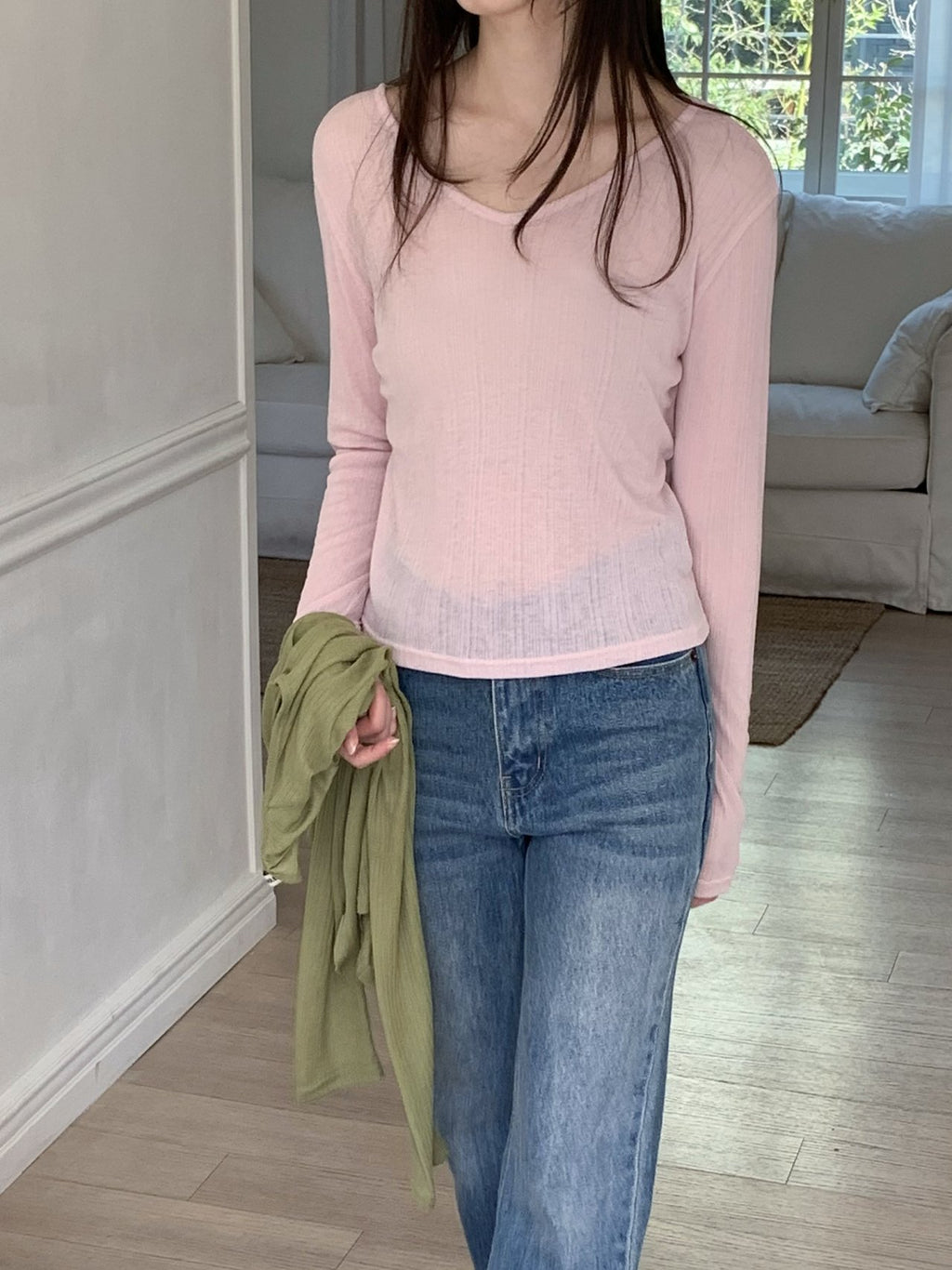 3Pack Flatyou Cooling Textured Crop Long Sleeve Top