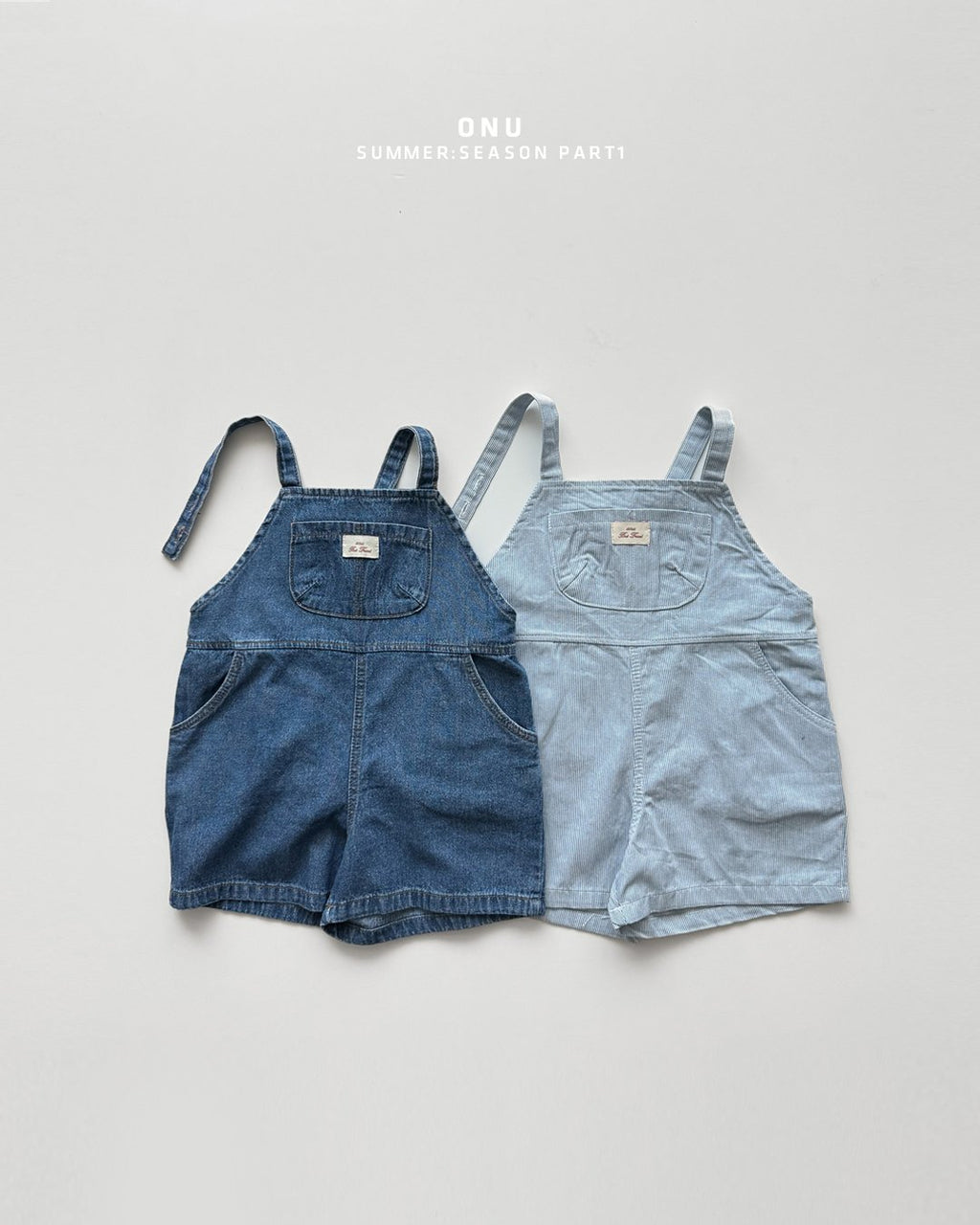 Onu Denim Dungaree Shorts (+ Optional Bunny Bear Graphic Tee) — Kids