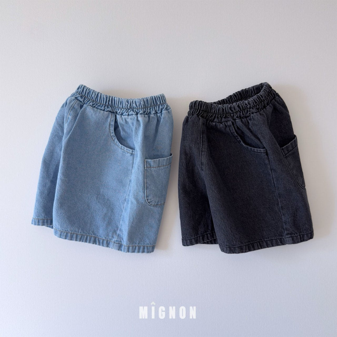 Mignon New York Back Print Pigment Tee & Denim Shorts Set — Kids
