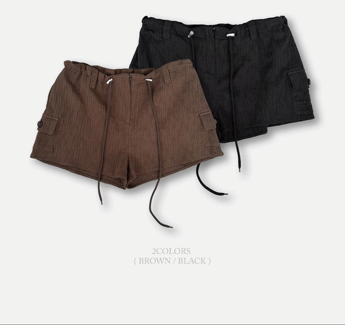 ASKHAKI Cargo Pocket Double Zip High-Waist Shorts