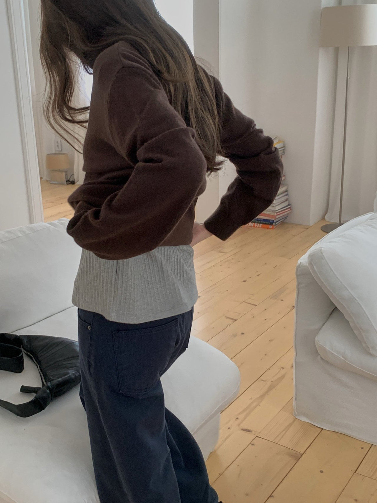 V-Neck Cashmere Blend Knit Pullover
