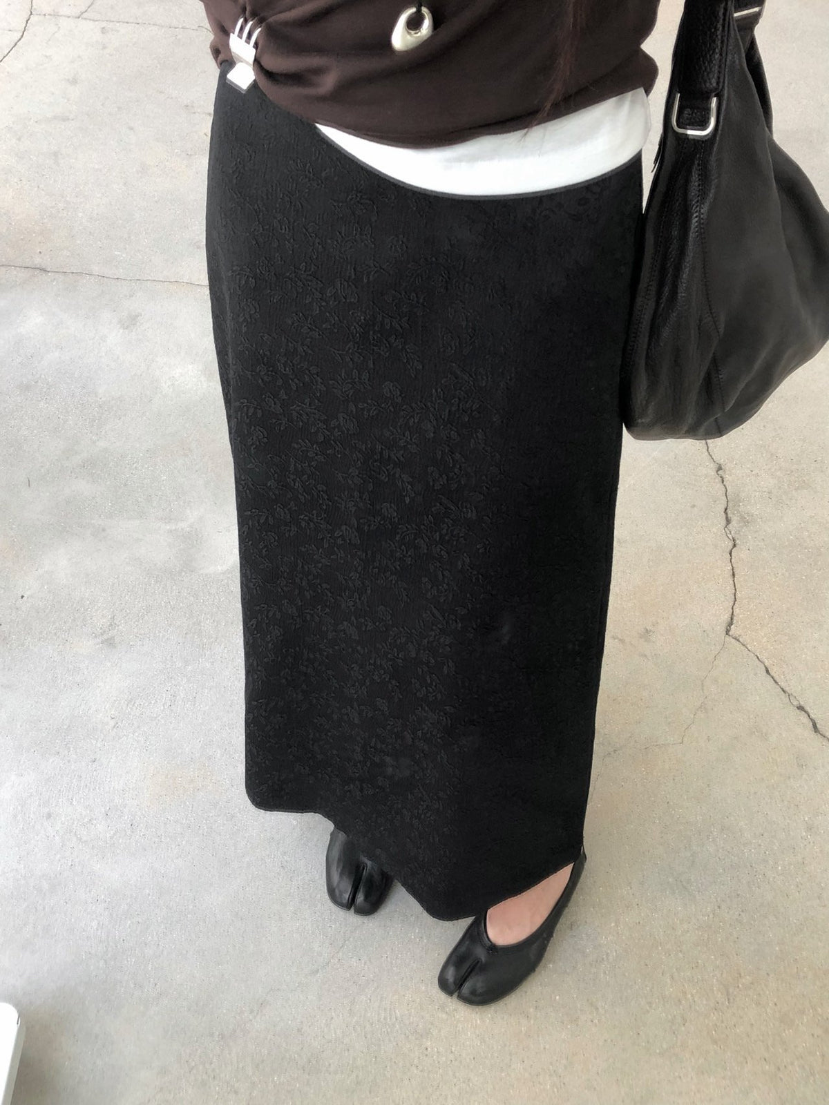 Floral Jacquard Maxi Skirt