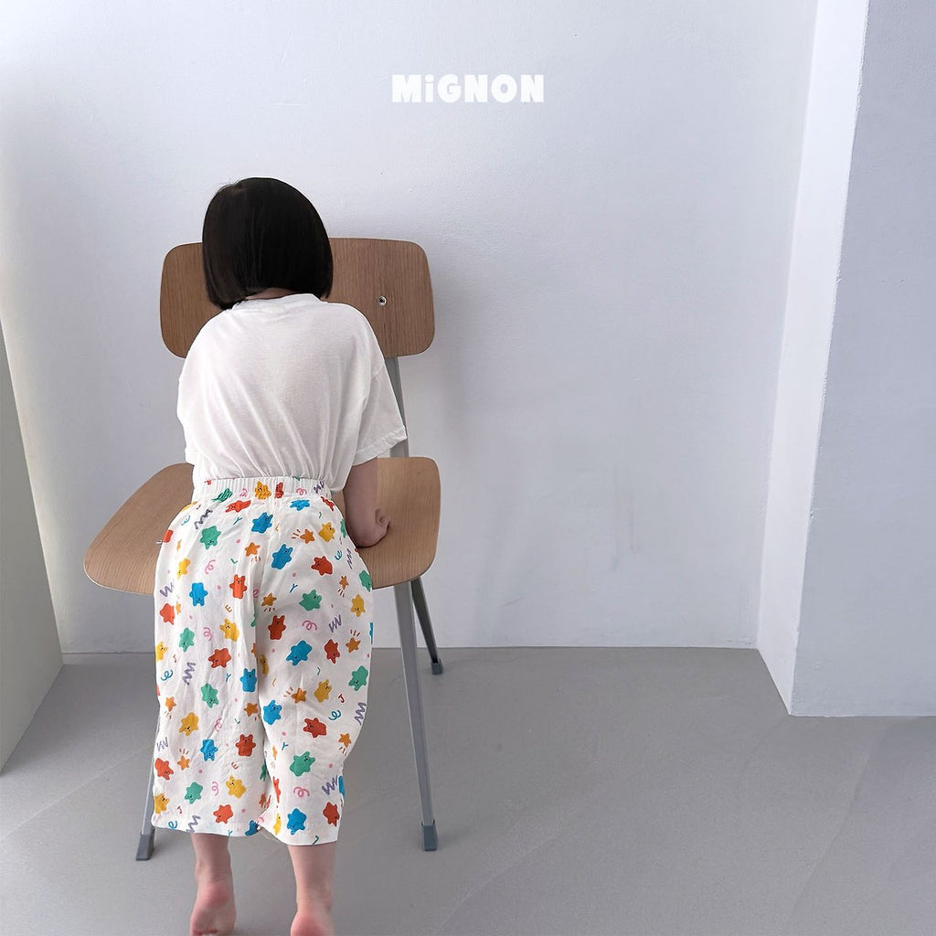 Mignon Animal Graphic Tee & Printed Wide Pants Set — Kids