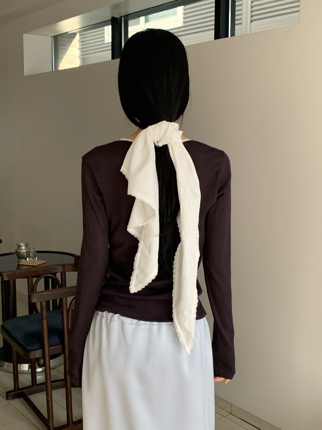 Vaara Lace Trim Multi-Way Scarf