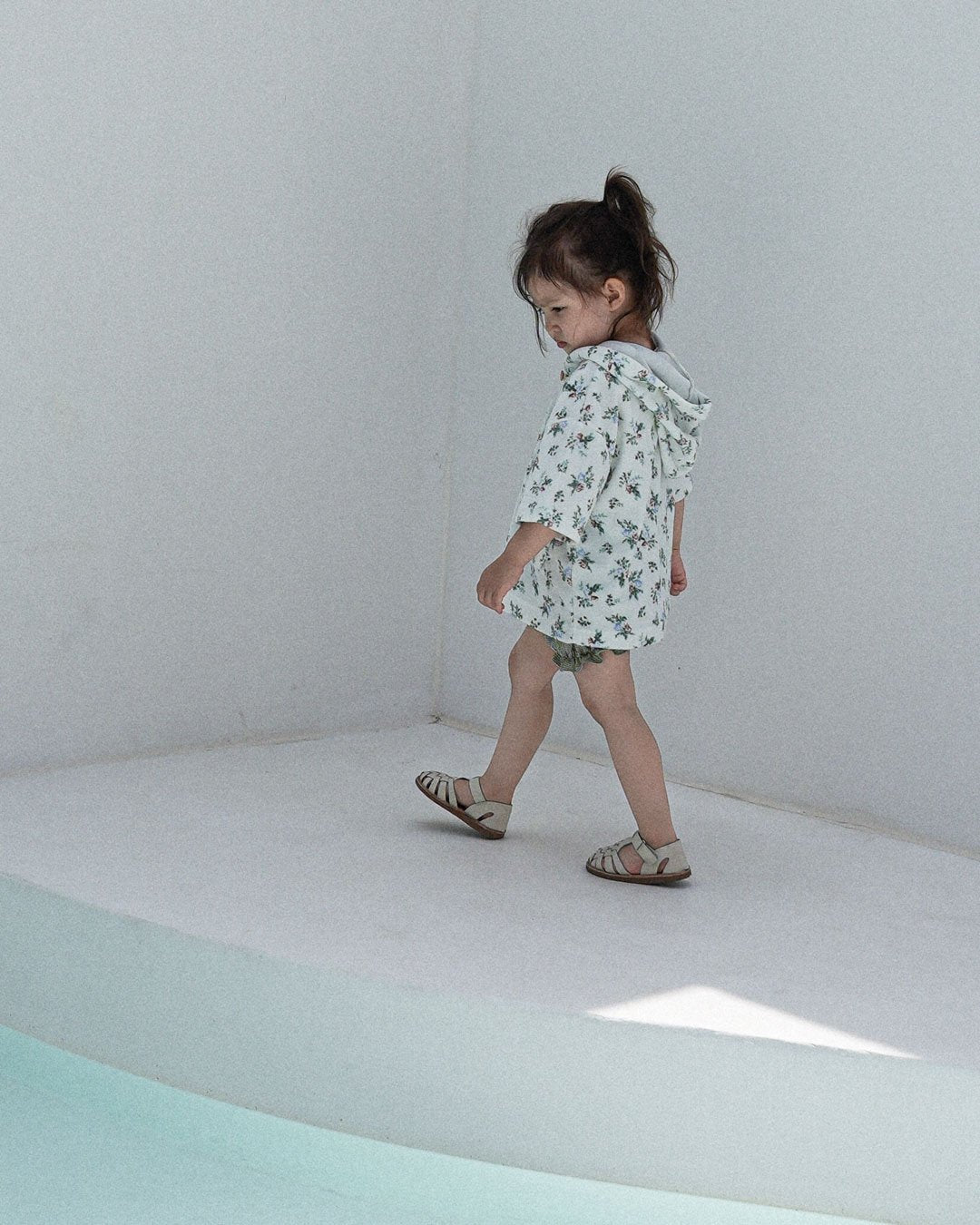 Onu Check Swimsuit (+ Optional Jacquard Beach Shirt & Floral Beach Hood) — Kids