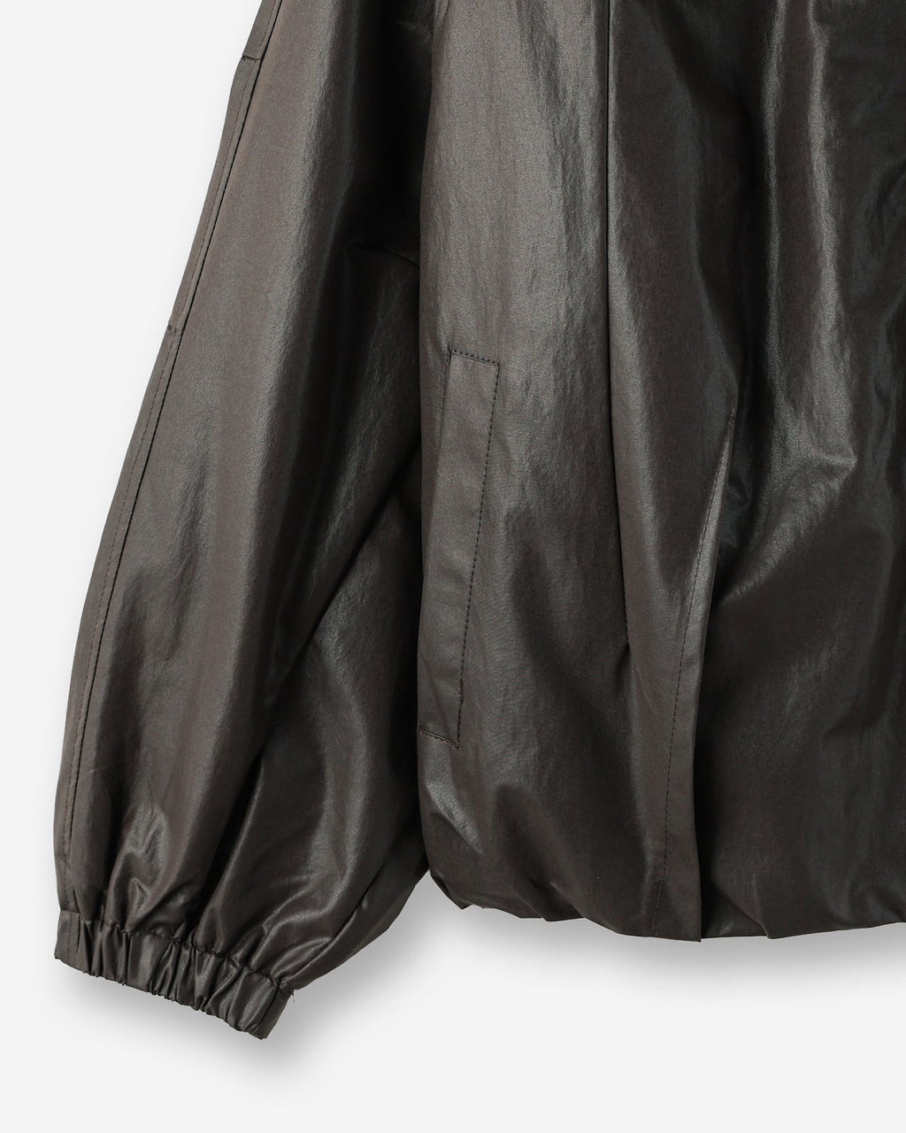 Volume Sleeve Coated Zip Jacket