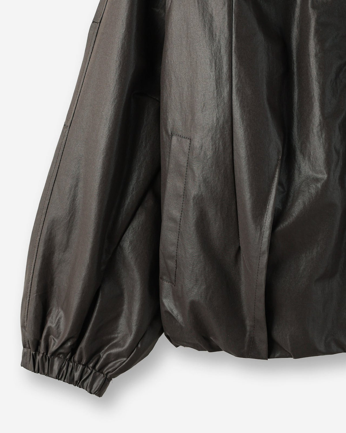 Volume Sleeve Coated Zip Jacket