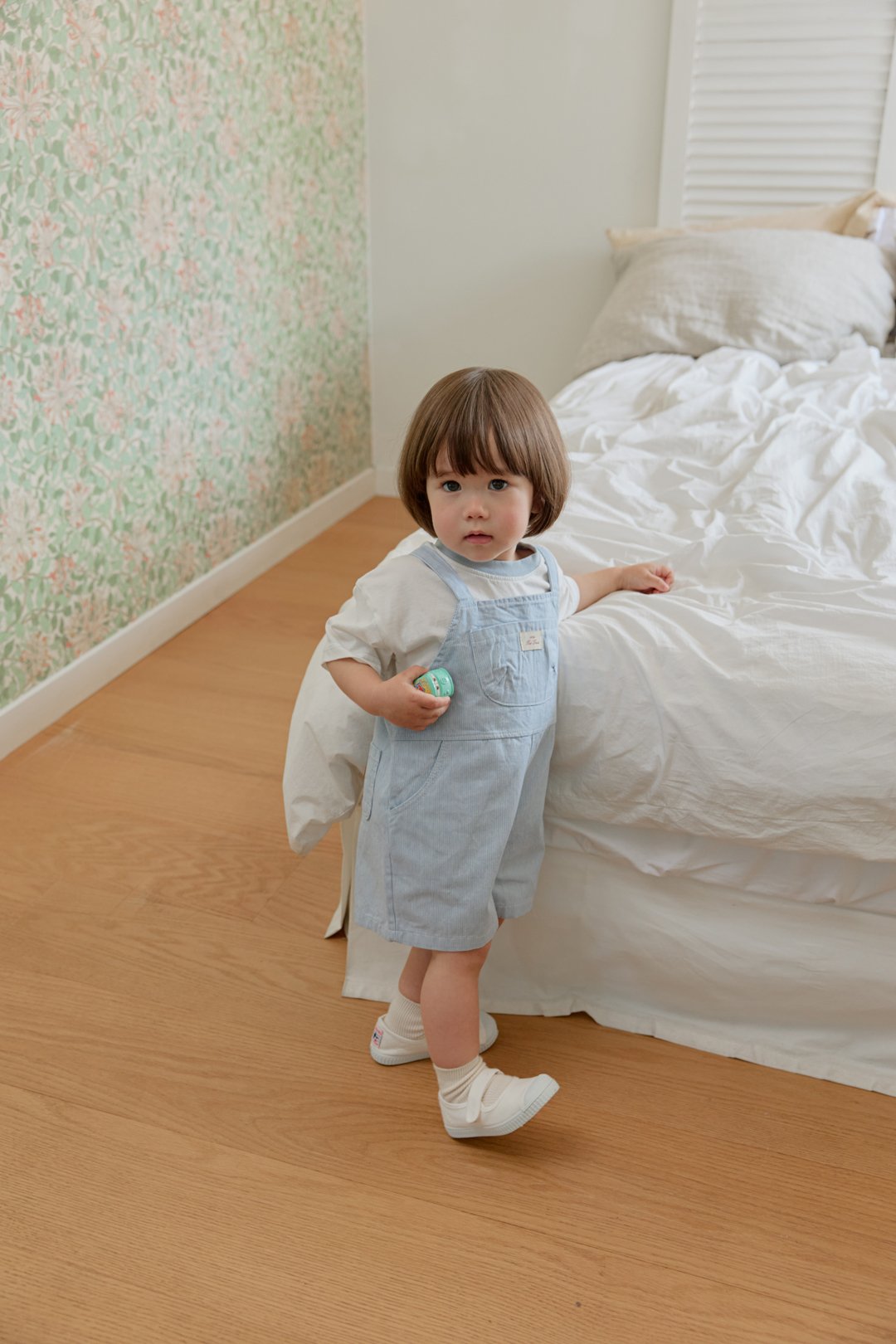 Onu Denim Dungaree Shorts (+ Optional Bunny Bear Graphic Tee) — Kids