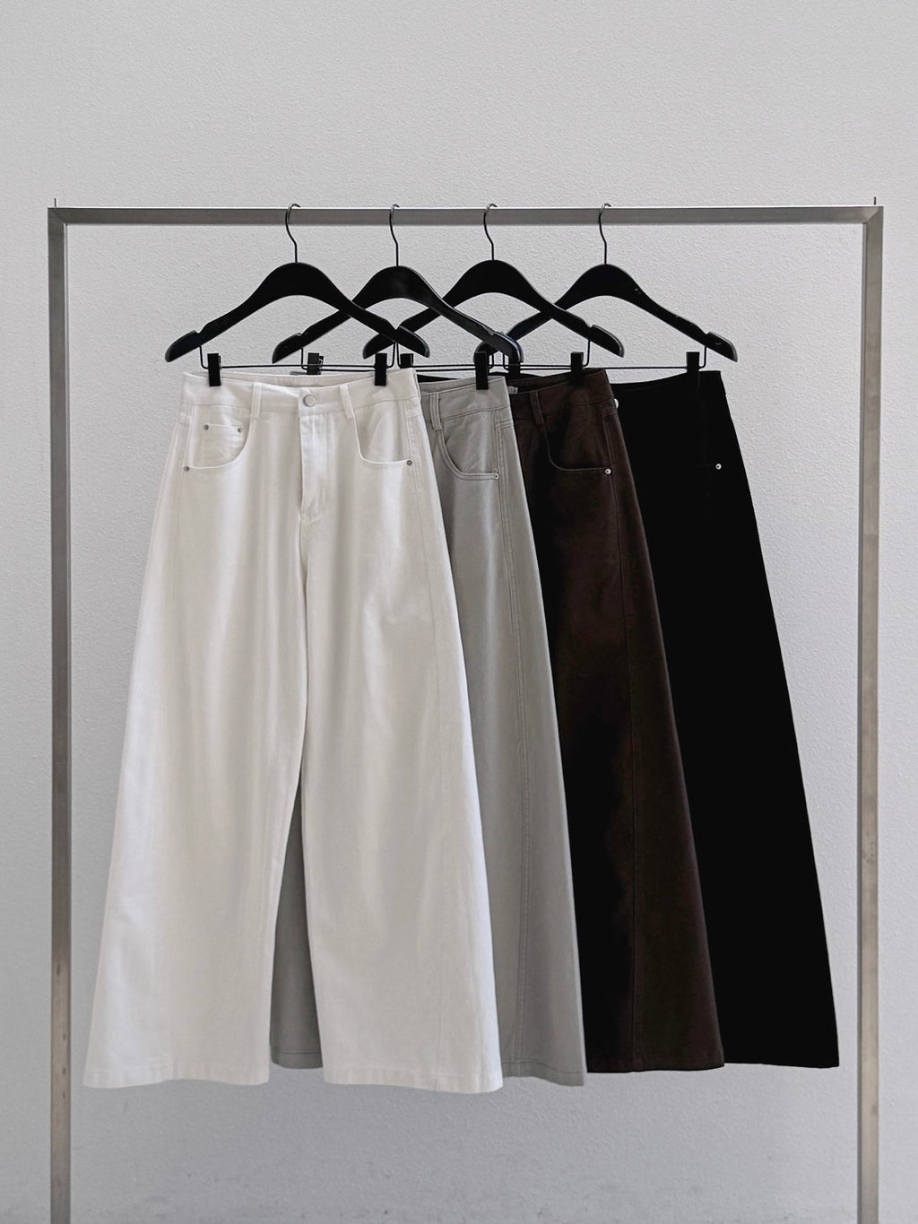 High Waist Wide Leg Cotton Pants