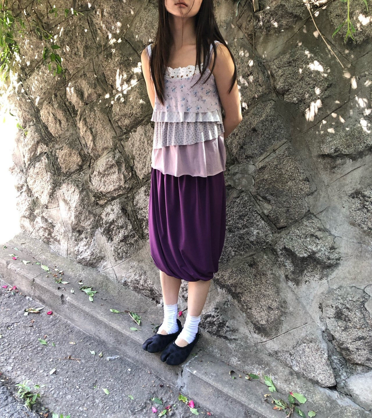 NueFlash Elasticated Bubble Hem Midi Skirt