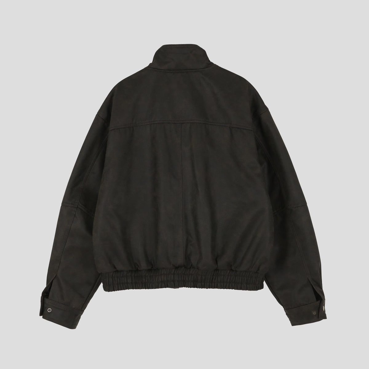 Khaki brown crackle Harrington jacket front view