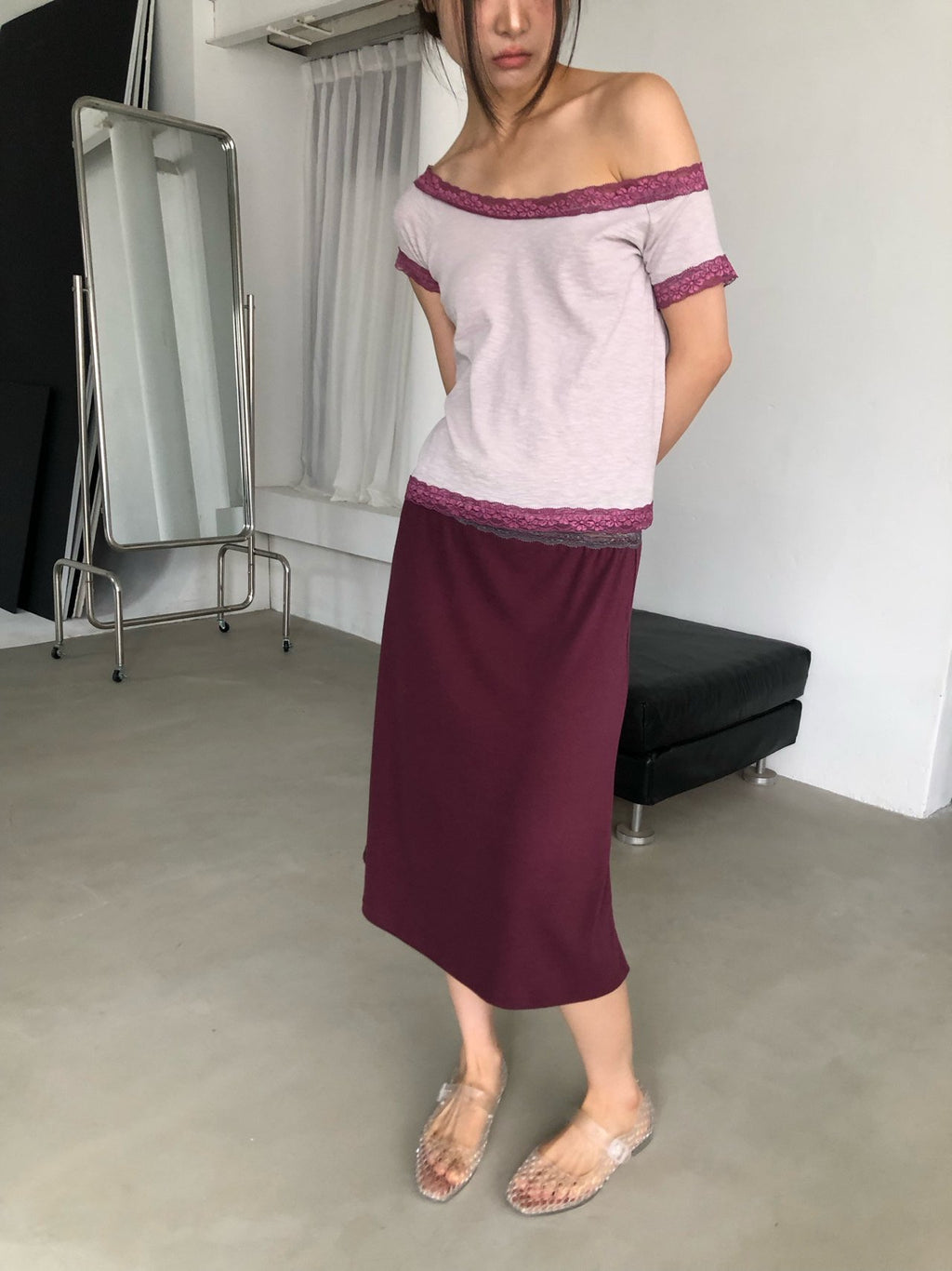 NueFlash Lace Band Two-Way Midi Skirt — Wear as Skirt or Tube Top