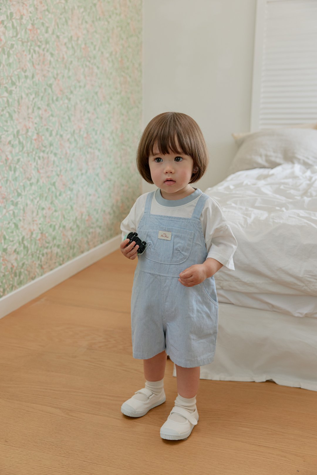 Onu Denim Dungaree Shorts (+ Optional Bunny Bear Graphic Tee) — Kids