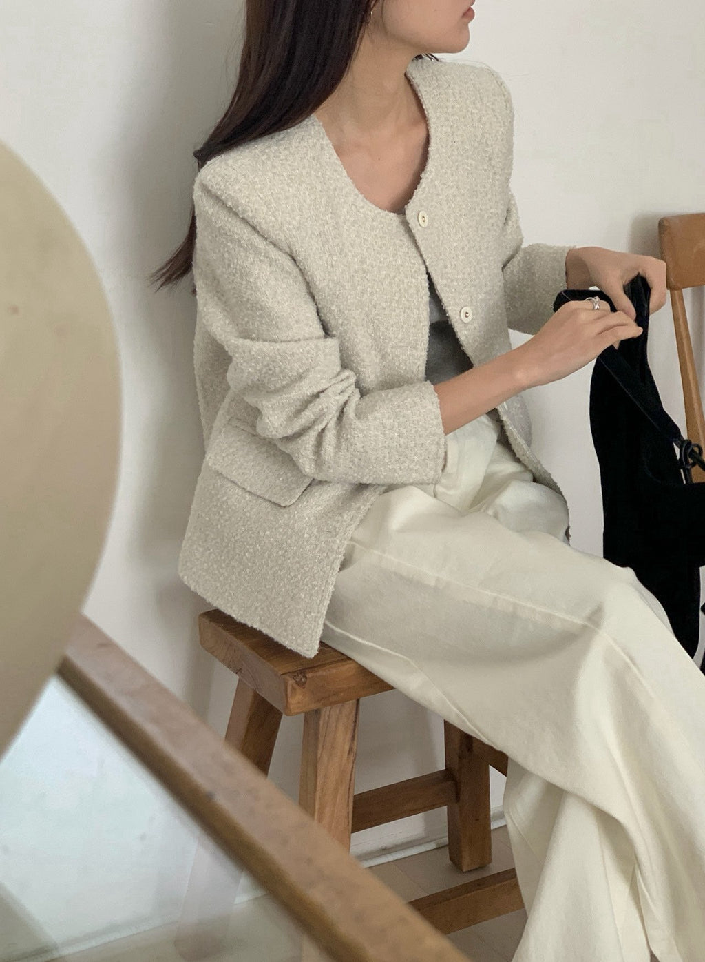 Tweed Jacket with Flap Pockets