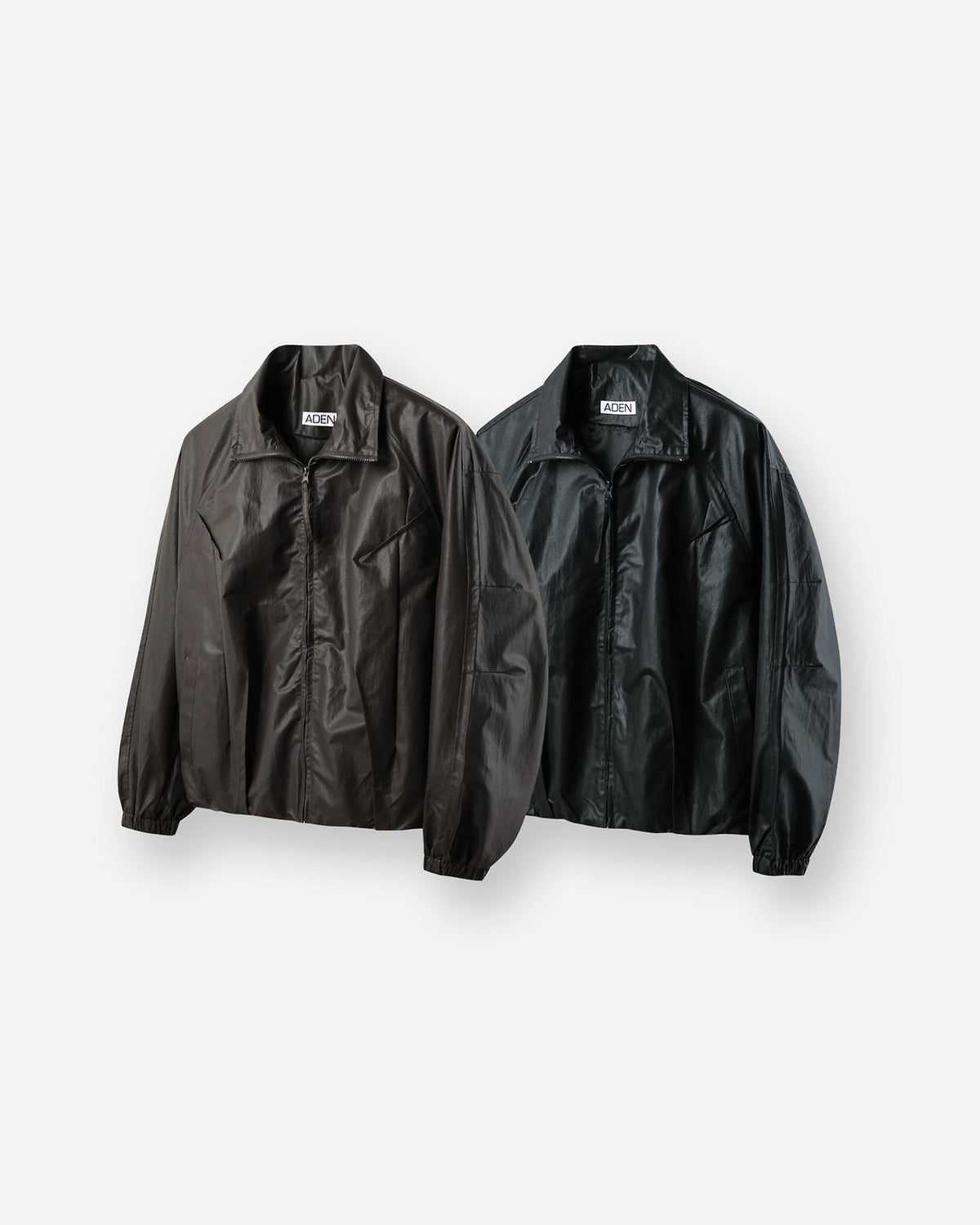 Volume Sleeve Coated Zip Jacket