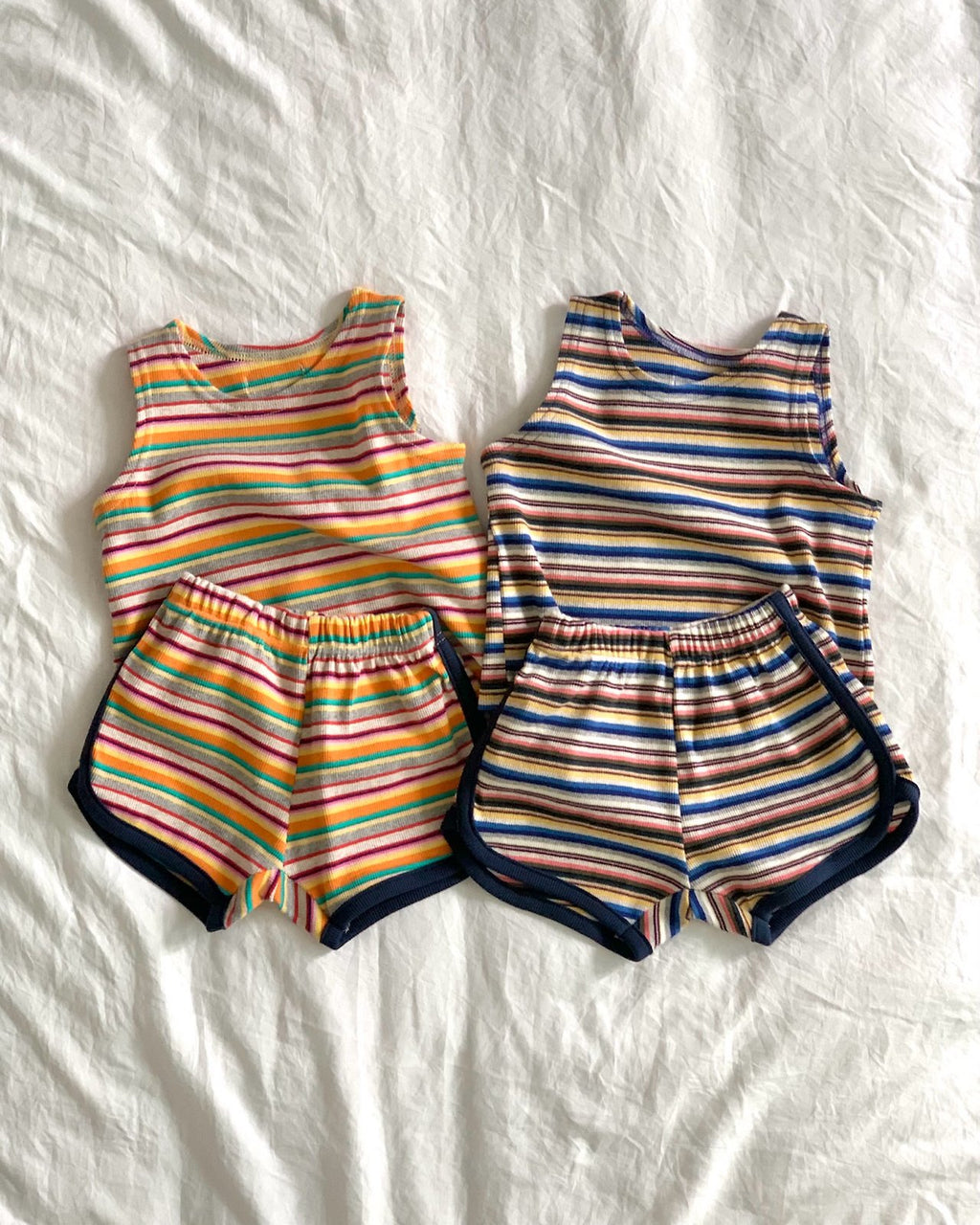 Bailey Multicolour Stripe Sleeveless Top & Shorts Set — Kids