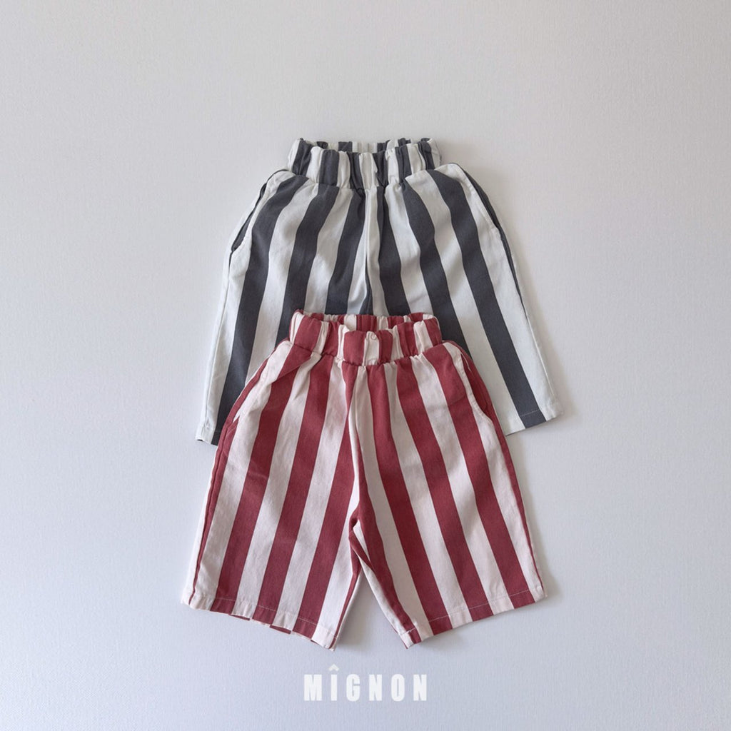 (2pack) Mignon Check Stripe Cotton Wide-Leg Pants — Kids