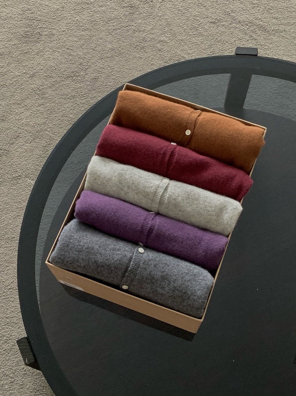 Crew Neck Wool Knit Cardigan