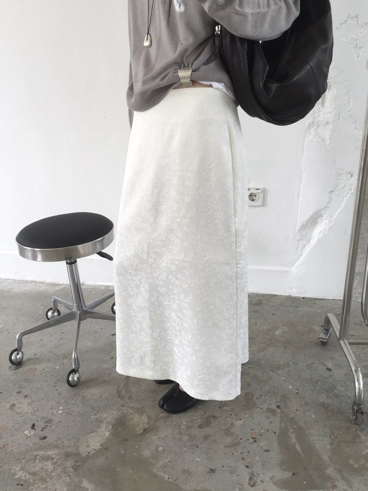 Floral Jacquard Maxi Skirt