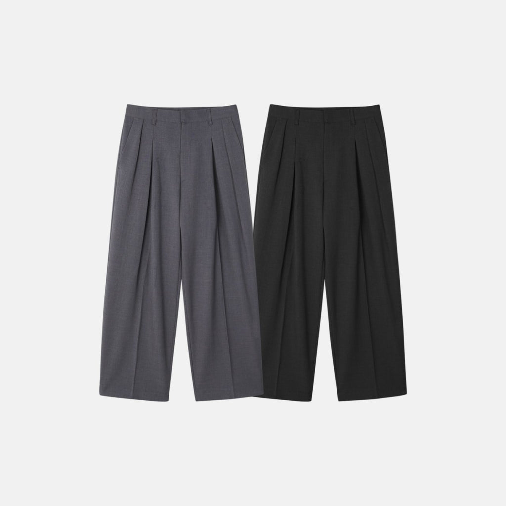 Pantaloni sartoriali a gamba larga con pinces